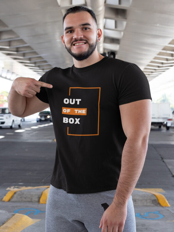 Out OF the Box Design Men's Black T-Shirt