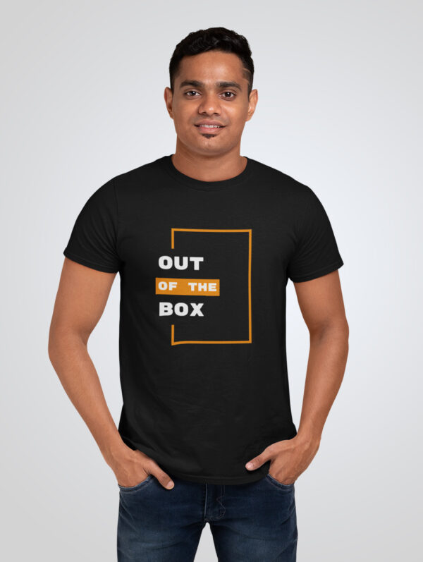 Out OF the Box Design Men's Black T-Shirt