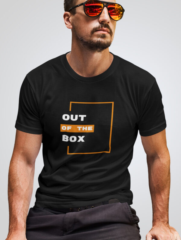 Out OF the Box Design Men's Black T-Shirt