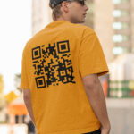 Lumdoom QR Code Oversized Mustard Yellow T-Shirt For Men