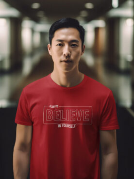 Always Believe in Yourself Men's Red T-Shirt