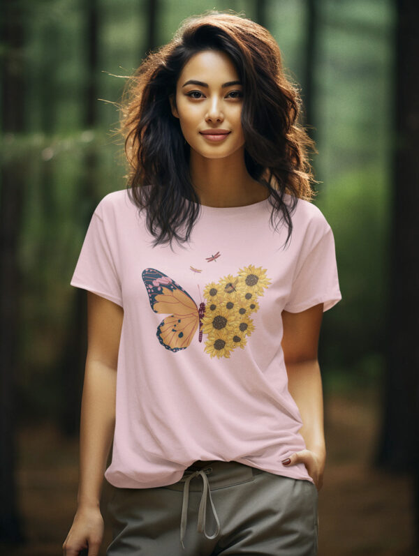 Butterfly Women's Light Pink T-Shirt