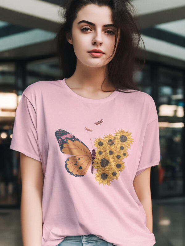 Butterfly Women's Light Pink T-Shirt