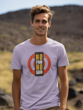 No Pain No Gain Men's Lavender T-Shirt